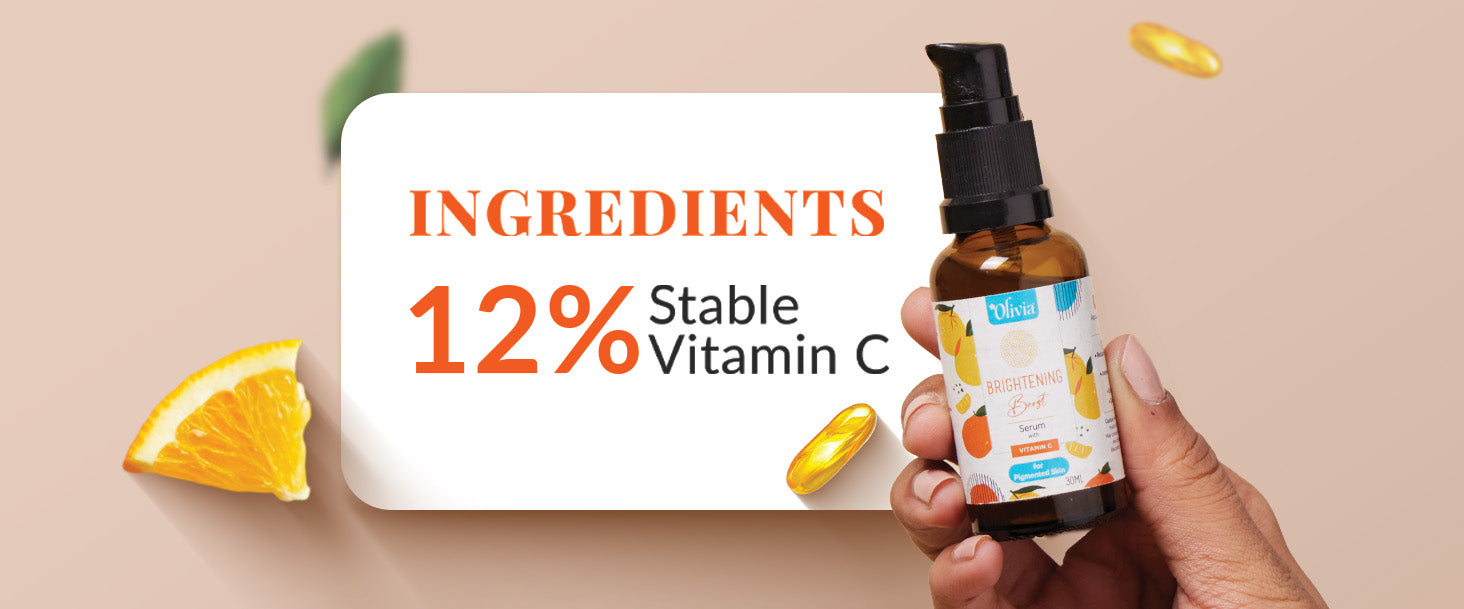 Olivia Bright Boost Serum with 12% Vitamin C for Pigmented Skin