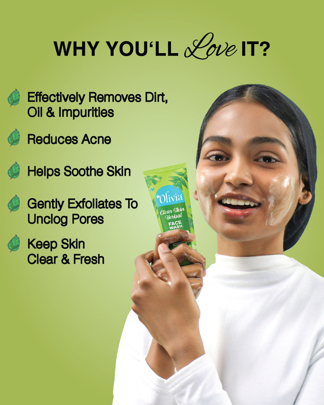 Olivia Clear Skin Herbal Face Wash for Acne Control