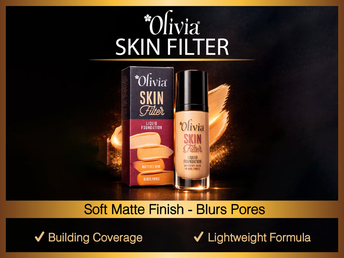 Olivia Skin Filter Liquid Foundation | Mattifies Skin and Blurs Pores
