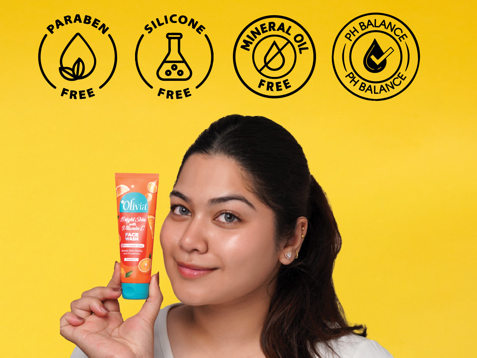 Olivia Bright Skin Face Wash with Vitamin C for Instant Glow