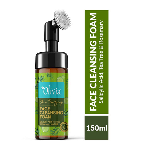 Skin Purifying Face Cleansing Foam with Salisylic Acid, Tea Tree, & Rosemarry Leaf Oil Olivia Beauty