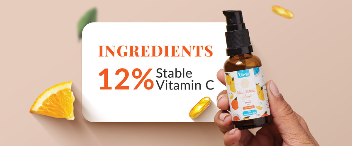 Olivia Bright Boost Serum with 12% Vitamin C for Pigmented Skin
