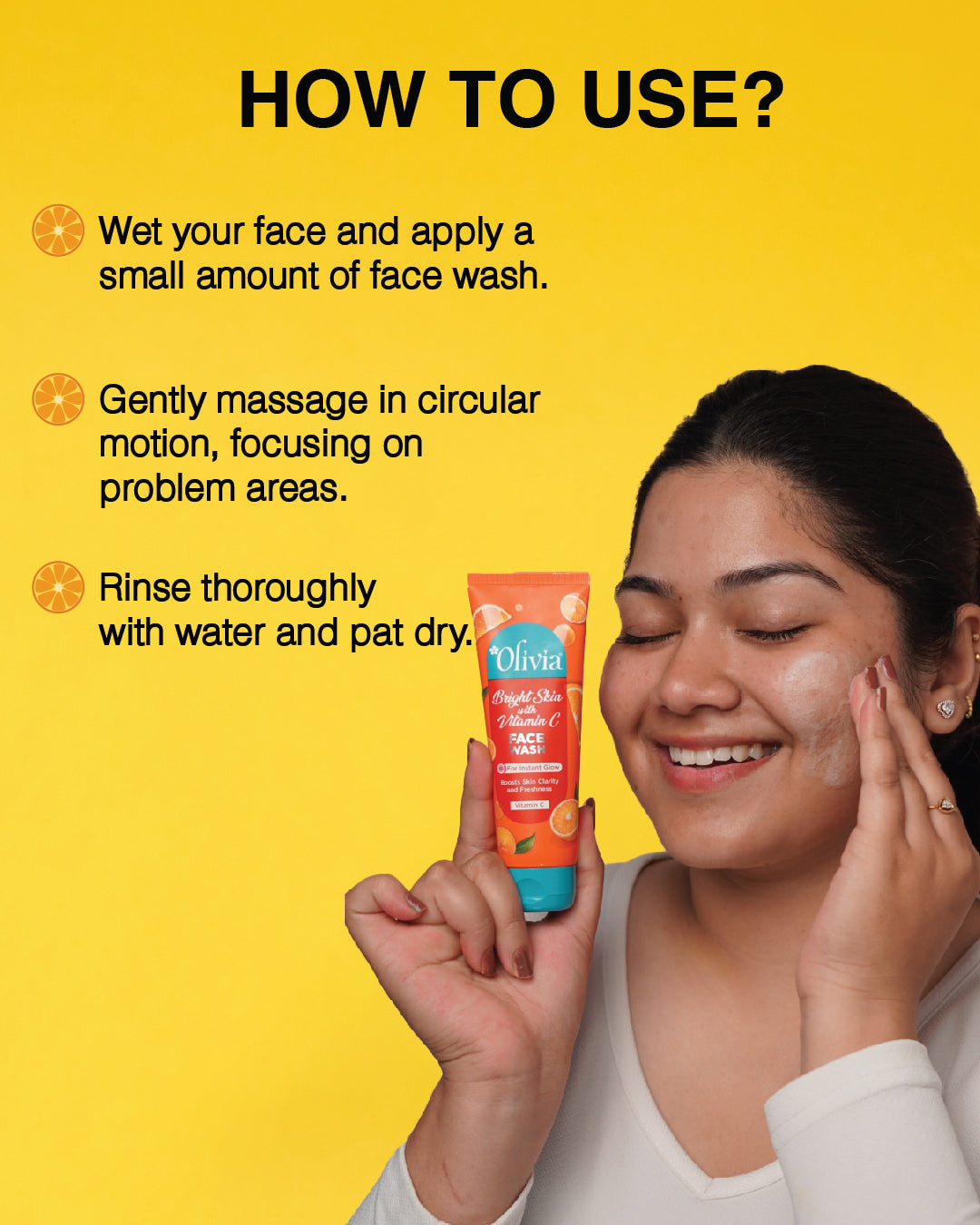Olivia Bright Skin Face Wash with Vitamin C for Instant Glow