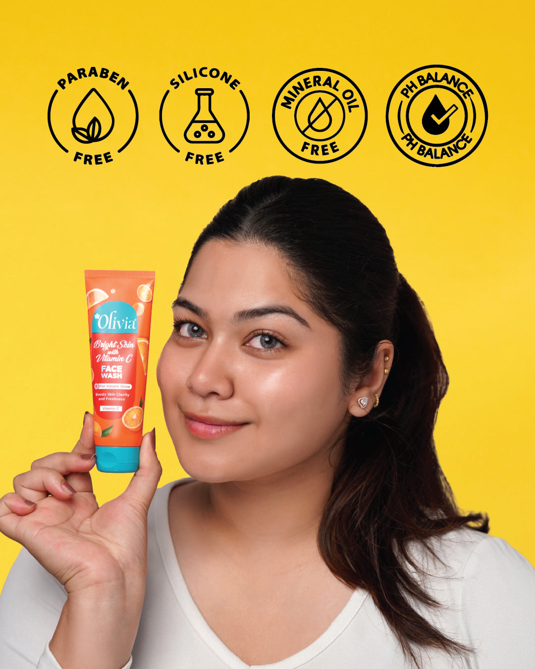 Olivia Bright Skin Face Wash with Vitamin C for Instant Glow