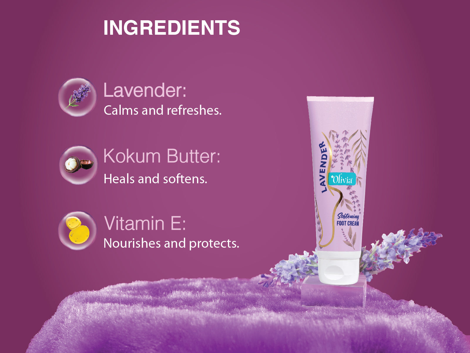 Olivia Softening Foot Cream with Lavender