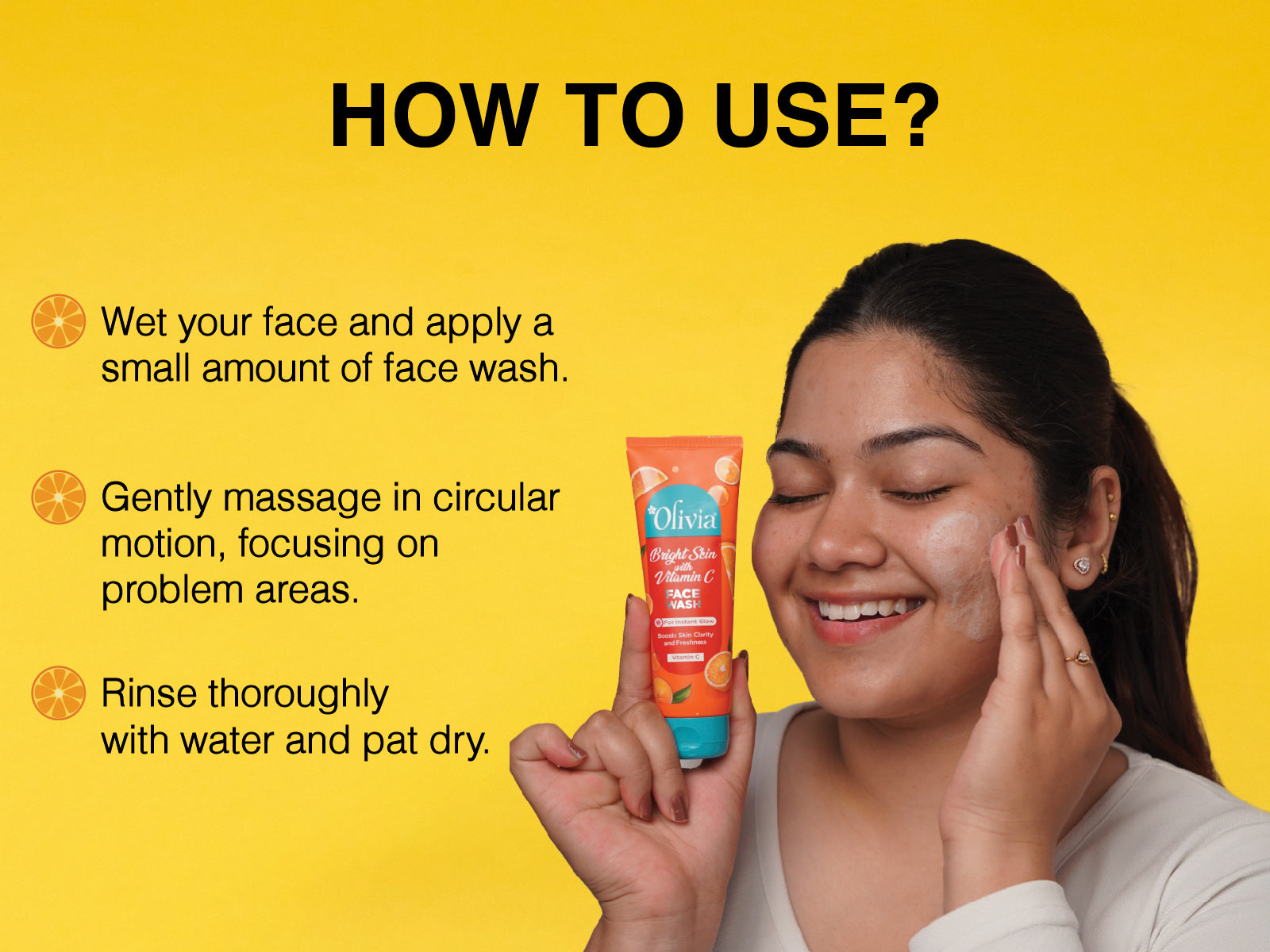 Olivia Bright Skin Face Wash with Vitamin C for Instant Glow