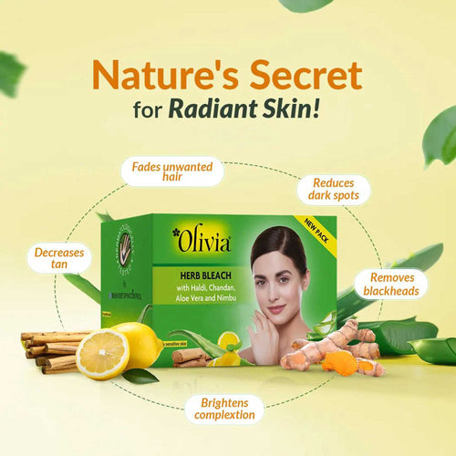 Herb Bleach for Sensitive Skin with Haldi, Chandan, Aloe Vera and Nimbu
