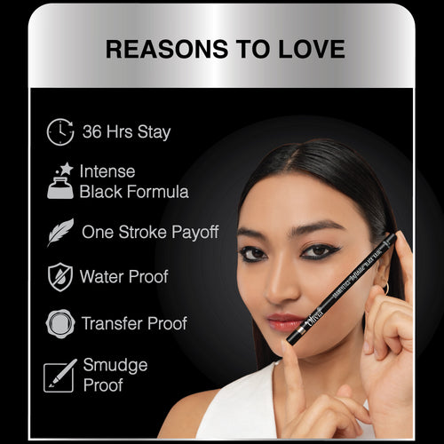 Olivia Drameyetics Infinite Black Kajal | 36HR Waterproof Kajal | Intense Black | Smudge-Proof | Vegan Formula | 0.3g