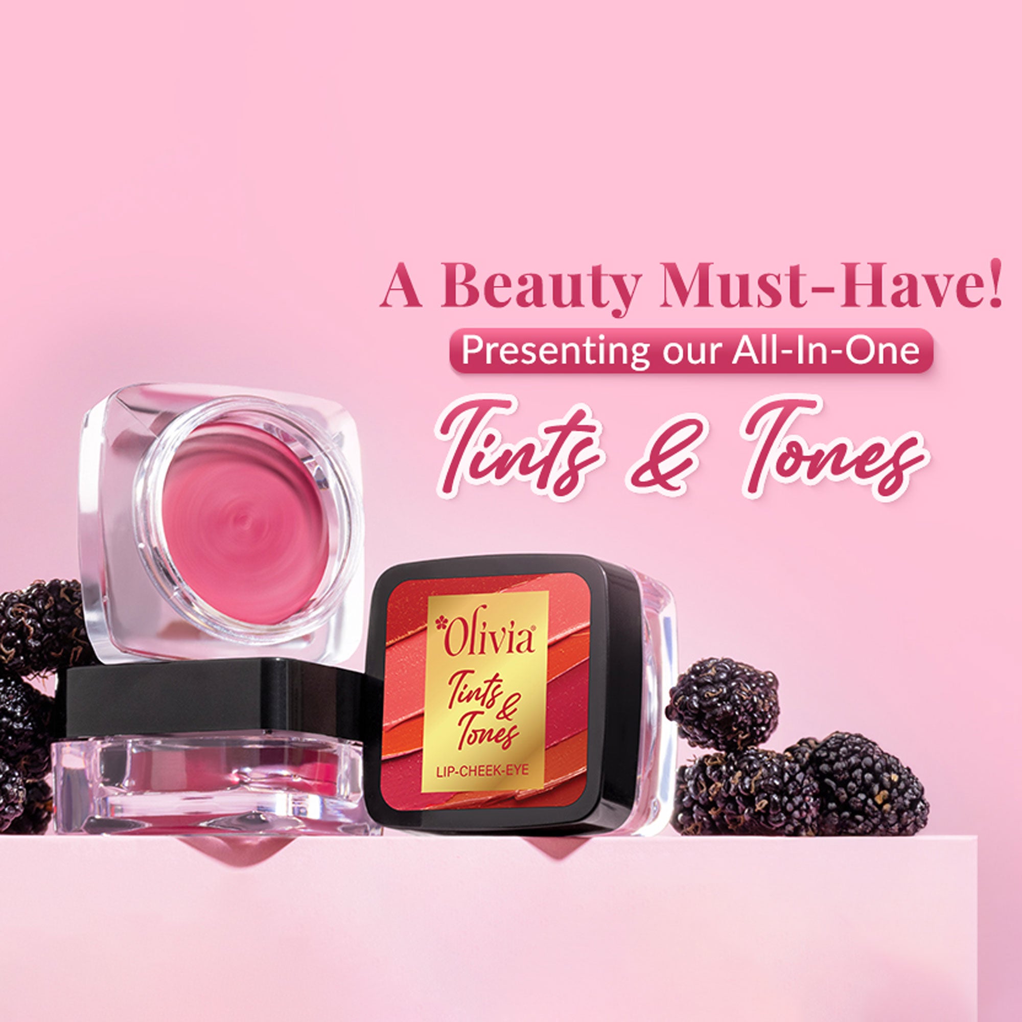 Olivia Tints & Tones for Lip, Cheek and Eye - Paraben Free, No Harmful Colours or Preservatives
