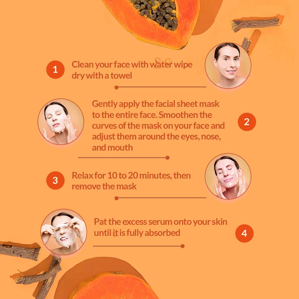 Anti-Aging Sheet Mask with Papaya and Licorice Extract Olivia Beauty