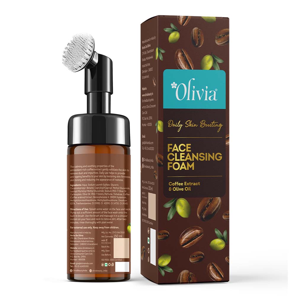 Daily Skin Boosting Face Cleansing Foam with Coffee Extract & Olive Oil Olivia Beauty