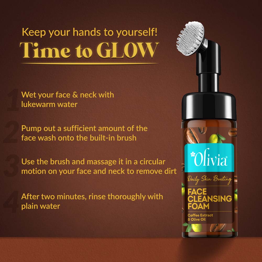 Daily Skin Boosting Face Cleansing Foam with Coffee Extract & Olive Oil Olivia Beauty