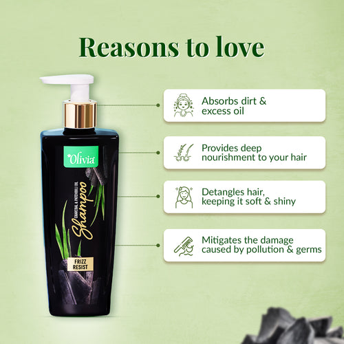 Frizz Resist Shampoo with Charcoal & Patchouli Oil | 200ml
