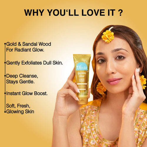 Gloden Glow Face Wash for Bridal Radiance with Gold and Sandal Extracts
