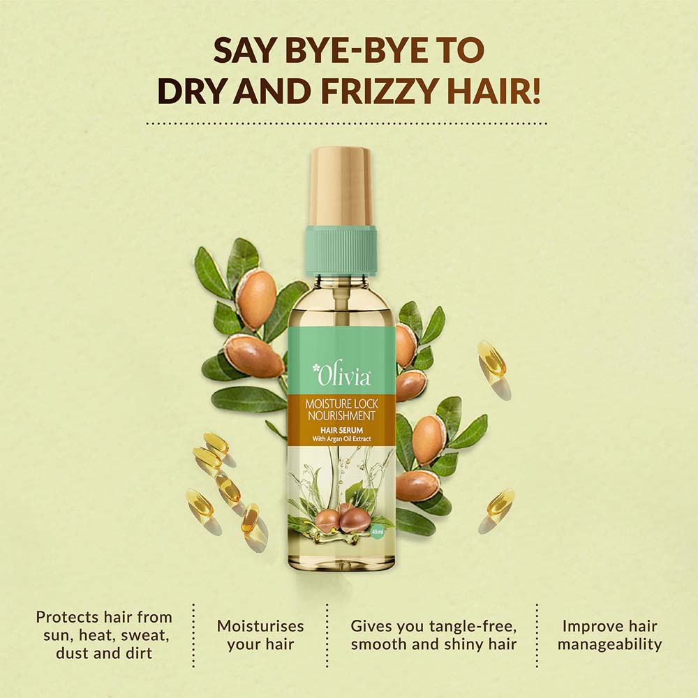 Moisture Lock Nourishment Hair Serum with Argan Oil Extract Olivia Beauty