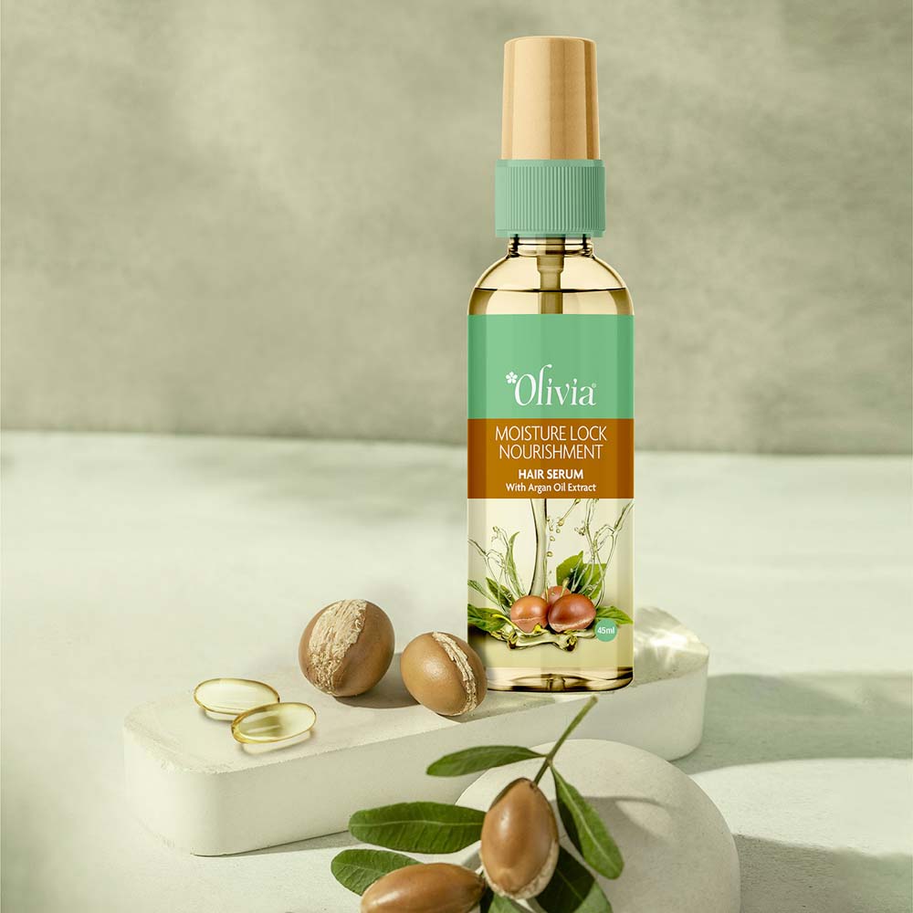 Moisture Lock Nourishment Hair Serum with Argan Oil Extract Olivia Beauty