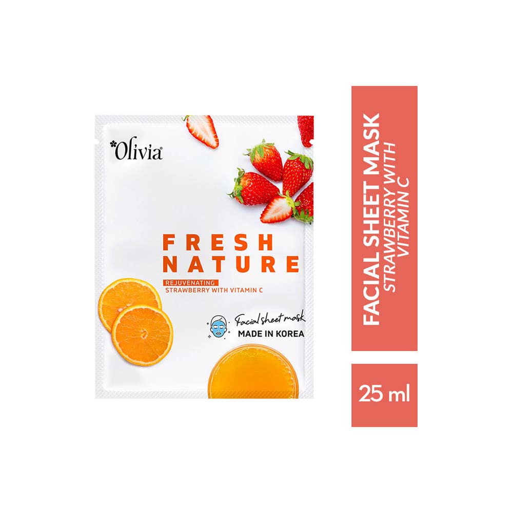 Rejuvenating Sheet Mask with Strawberry and Vitamin C Olivia Beauty