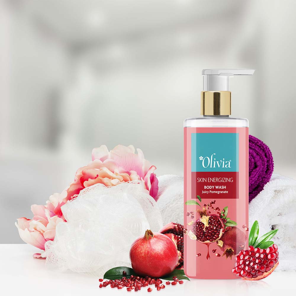 Skin Energizing Body Wash with Juicy Pomegranate Olivia Beauty