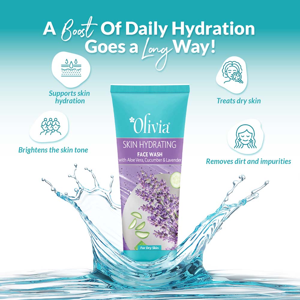 Skin Hydrating Face Wash with Aloe Vera Cucumber and Lavender Olivia Beauty