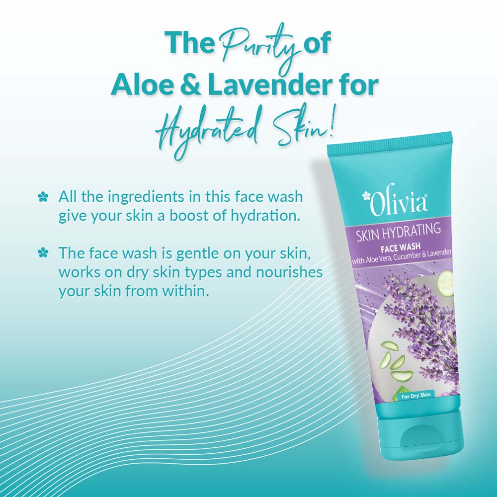 Skin Hydrating Face Wash with Aloe Vera Cucumber and Lavender Olivia Beauty