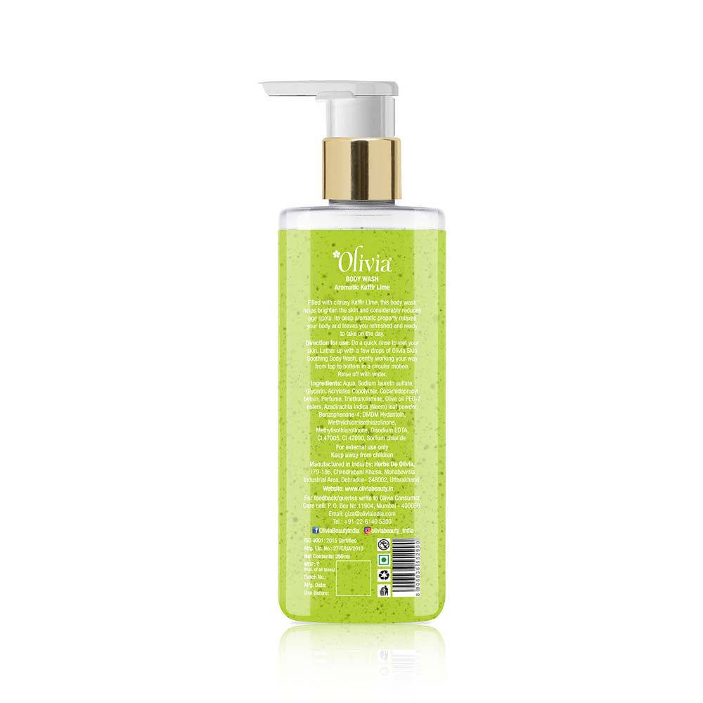 Skin Soothing Body Wash with Aromatic Kaffir Lime Olivia Beauty