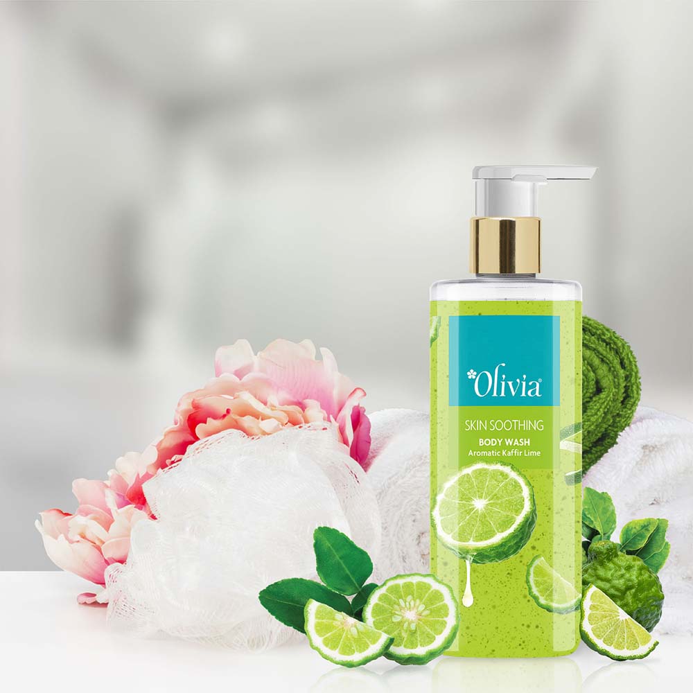 Skin Soothing Body Wash with Aromatic Kaffir Lime Olivia Beauty