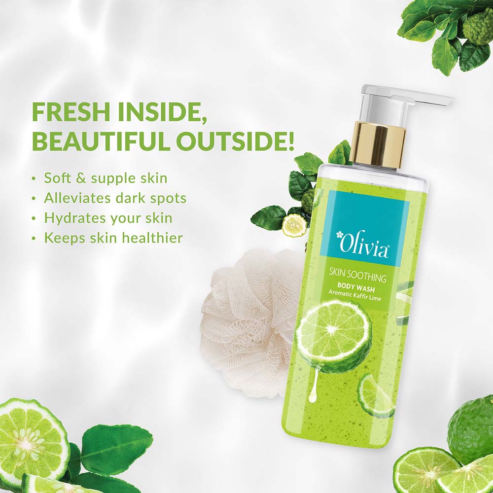 Skin Soothing Body Wash with Aromatic Kaffir Lime Olivia Beauty