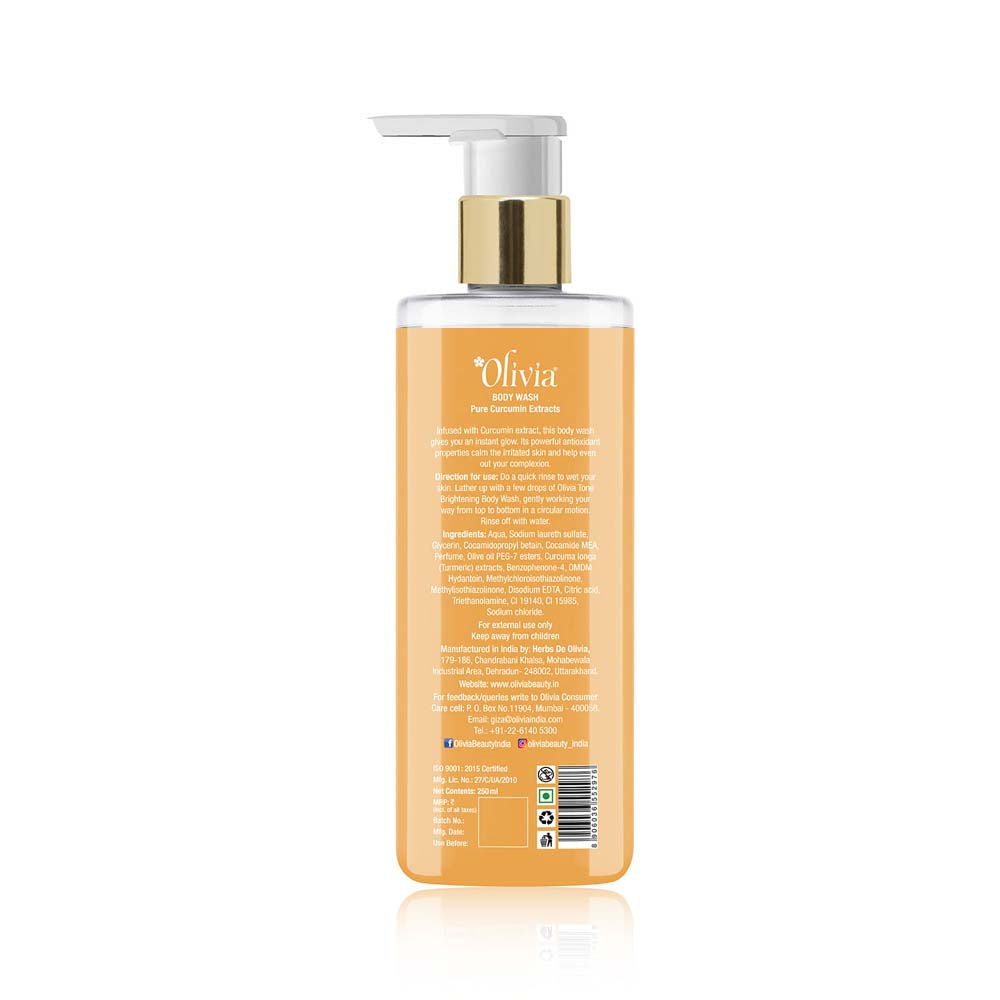Tone Brightening Body Wash with Pure Curcumin Extracts Olivia Beauty