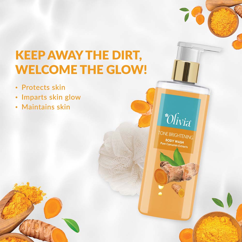 Tone Brightening Body Wash with Pure Curcumin Extracts Olivia Beauty