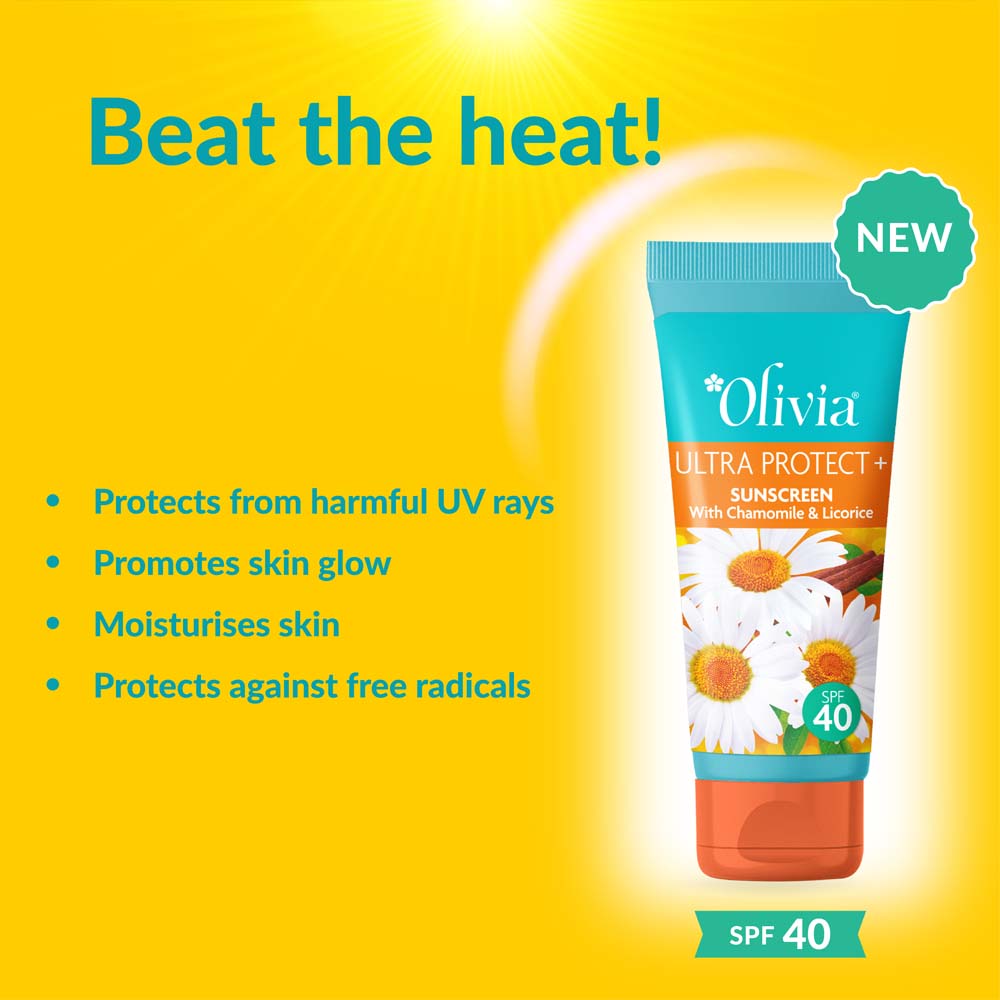 Ultra Protect + Sunscreen with Chamomile and Licorice SPF40 Olivia Beauty