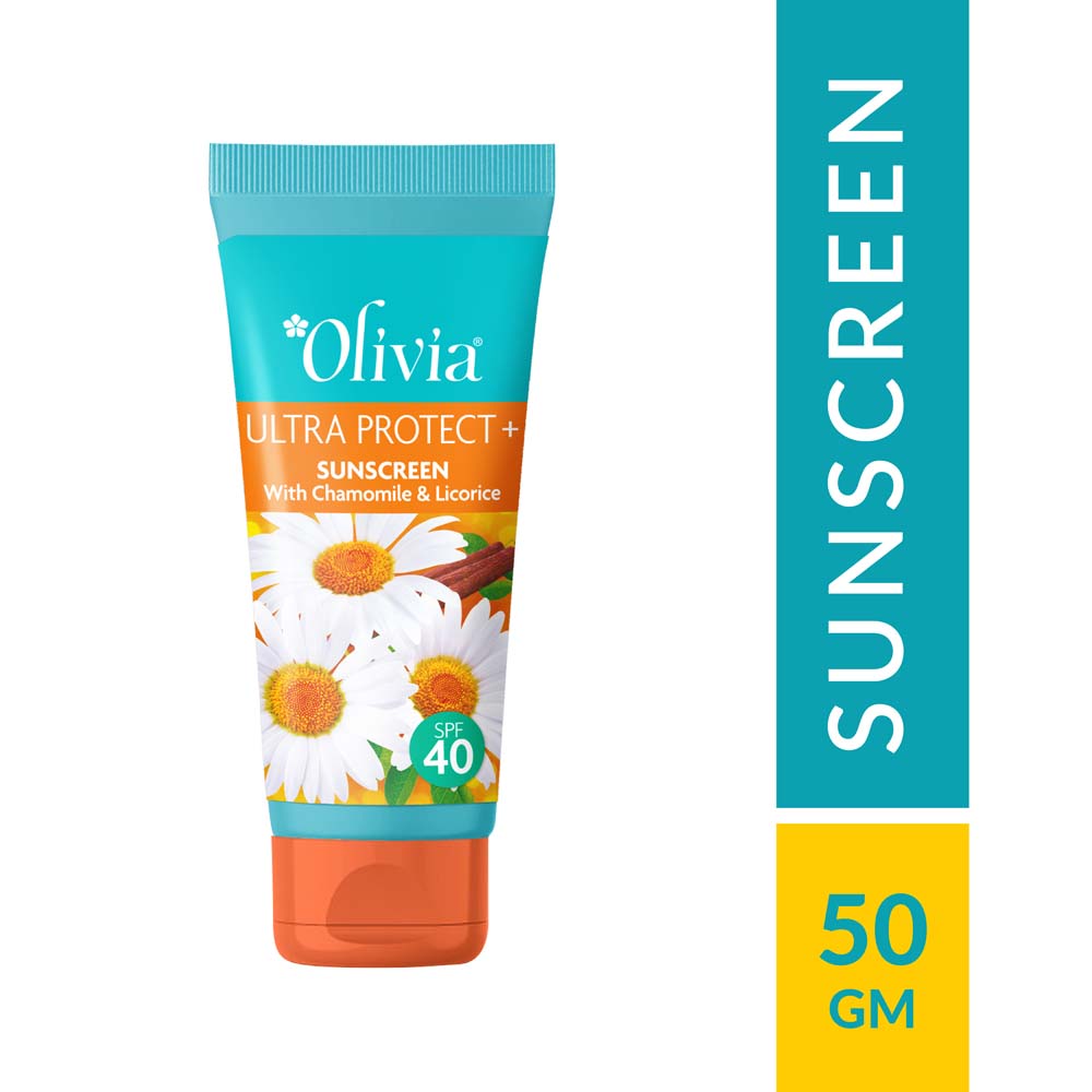 Ultra Protect + Sunscreen with Chamomile and Licorice SPF40 Olivia Beauty