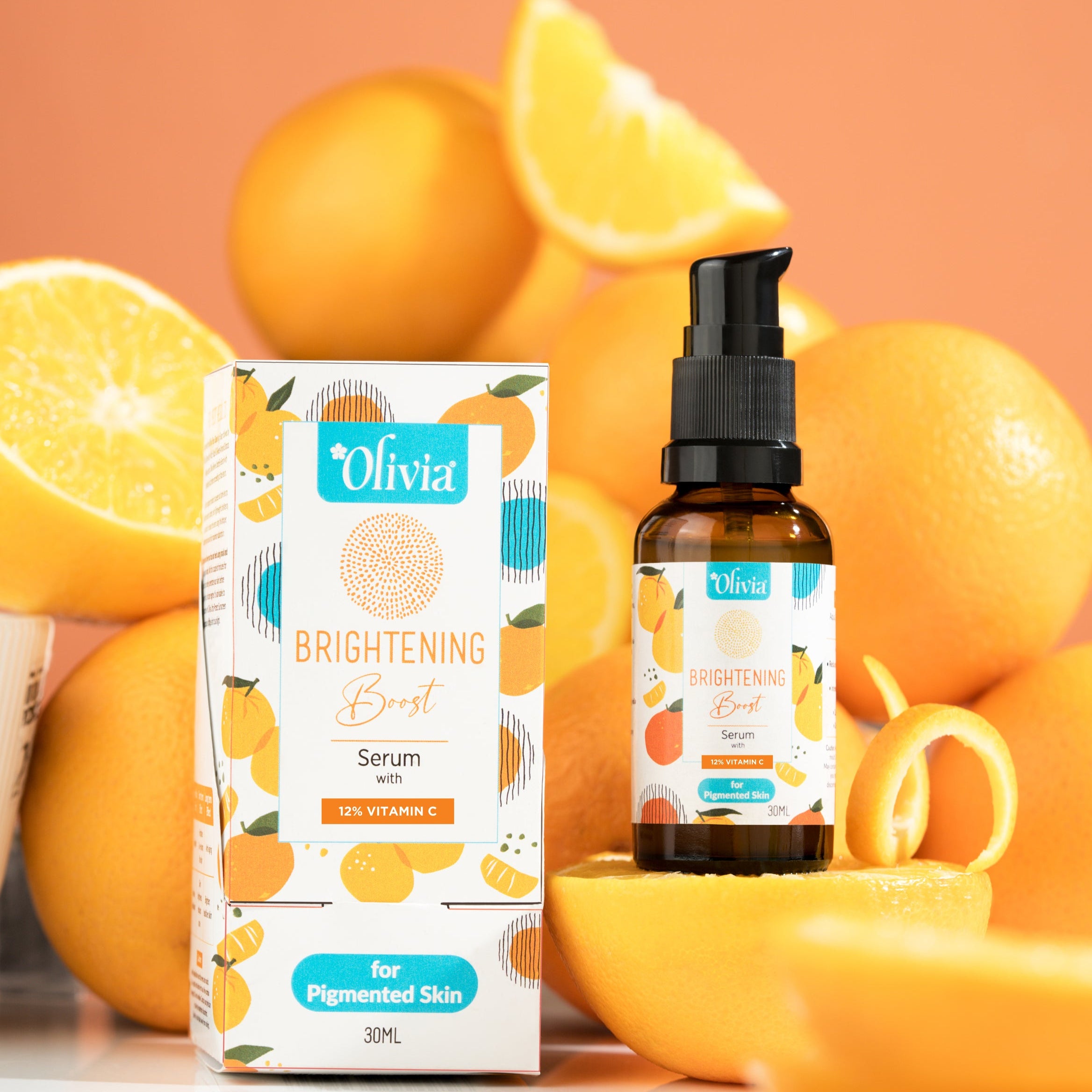 Olivia Bright Boost Serum with 12% Vitamin C for Pigmented Skin